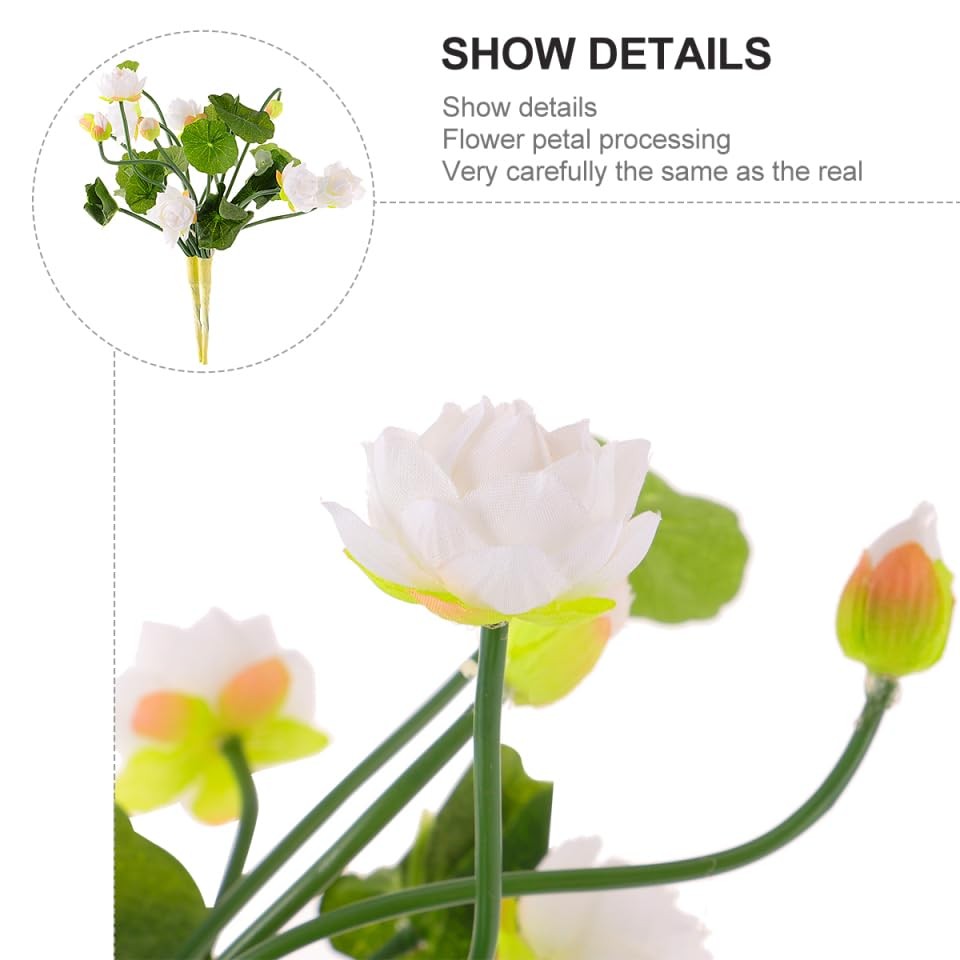 2 Pcs Artificial Lotus Flower Stems Fake Lotus Bouquet Faux Flower Picks Flor…