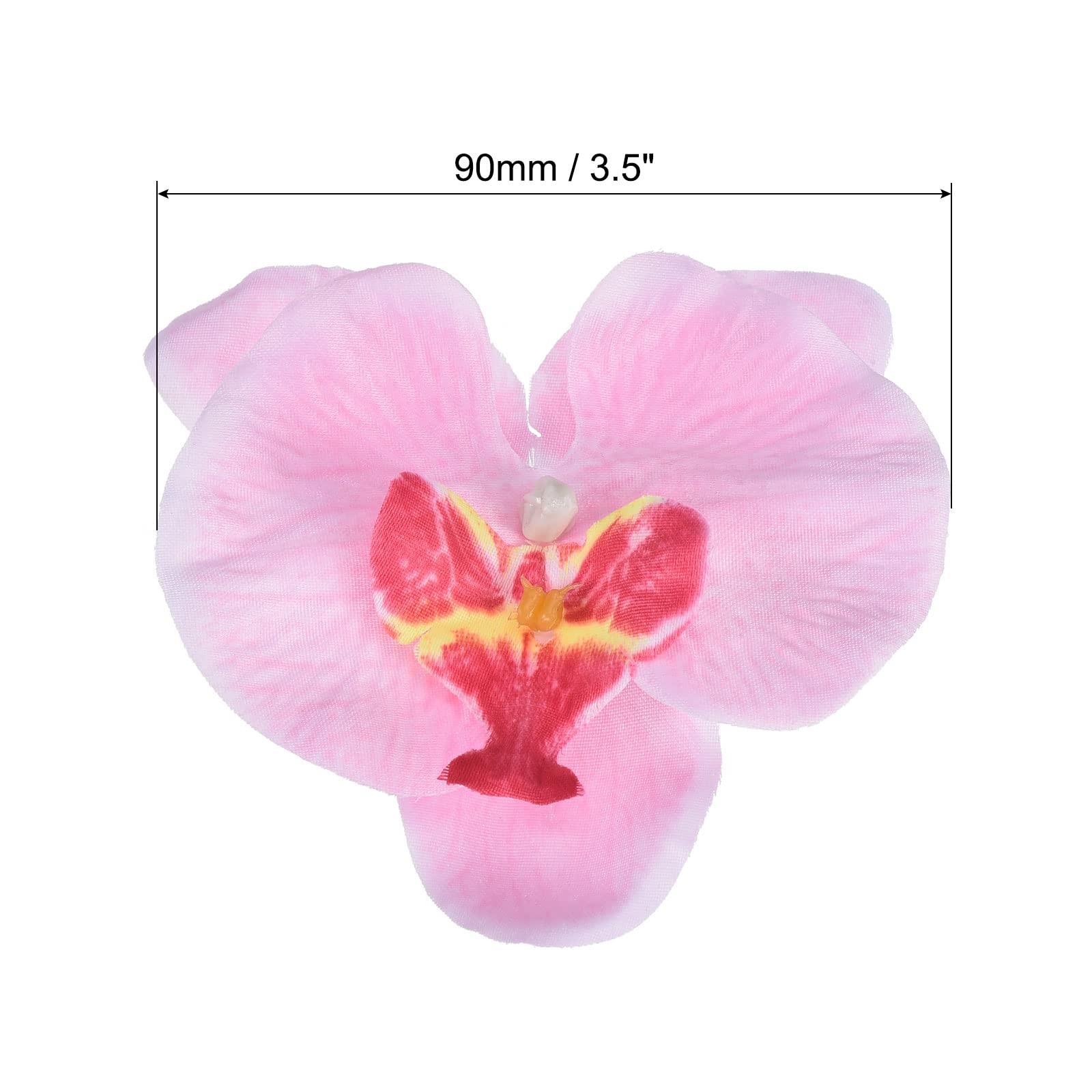 3.5″ Artificial Orchid Flower Heads, 20 Pack Silk Phalaenopsis Fake Butterfly…