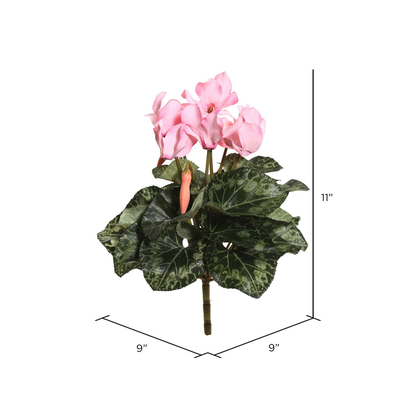 Vickerman 11″ Contemporary Fabric Artificial Cyclamen Bush in Pink