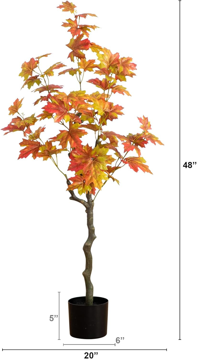 4Ft. Autumn Maple Artificial Tree – Perfect Fall Decor for Home & Events