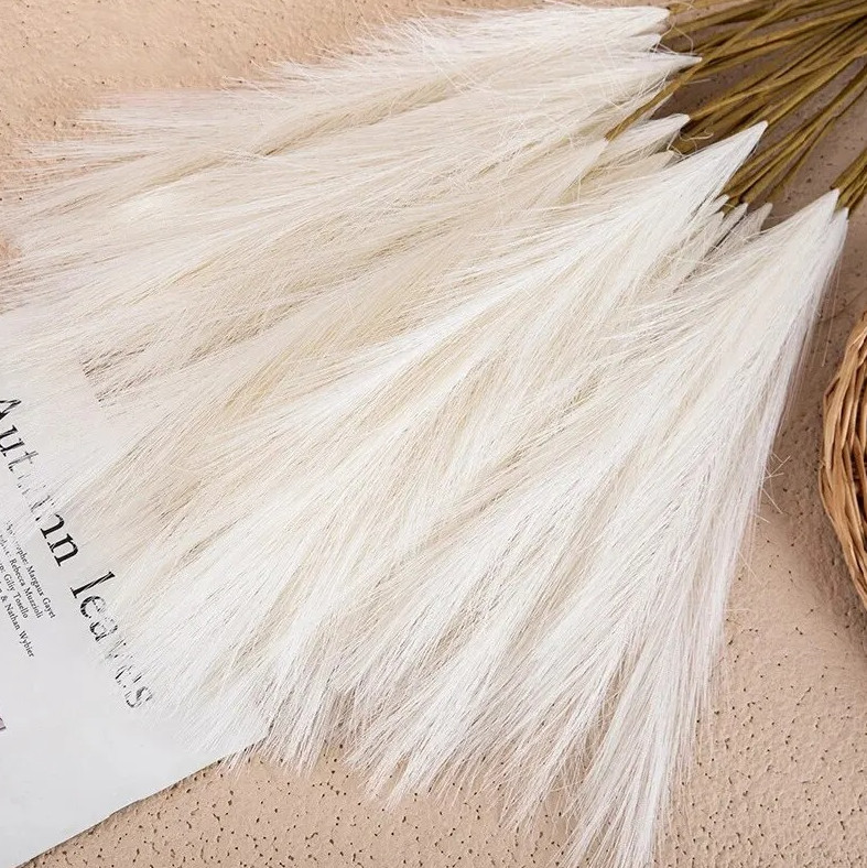 10pcs Artificial Reed Bouquet 49cm Bohemian Faux Wind Flowers Decor – NEW