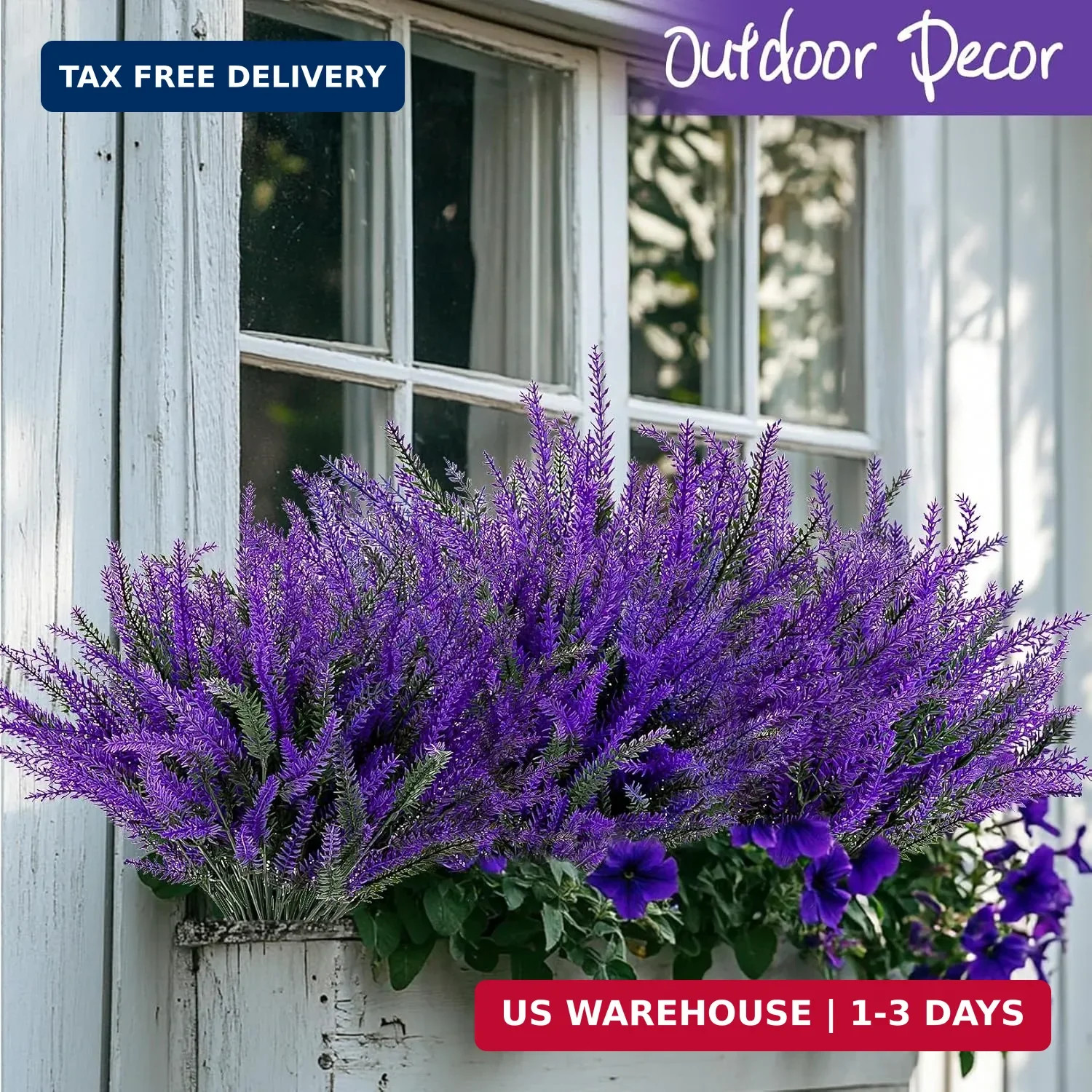 Artificial Lavender Flowers – 8 Pcs Faux Lavender Plant Artificial Fake
