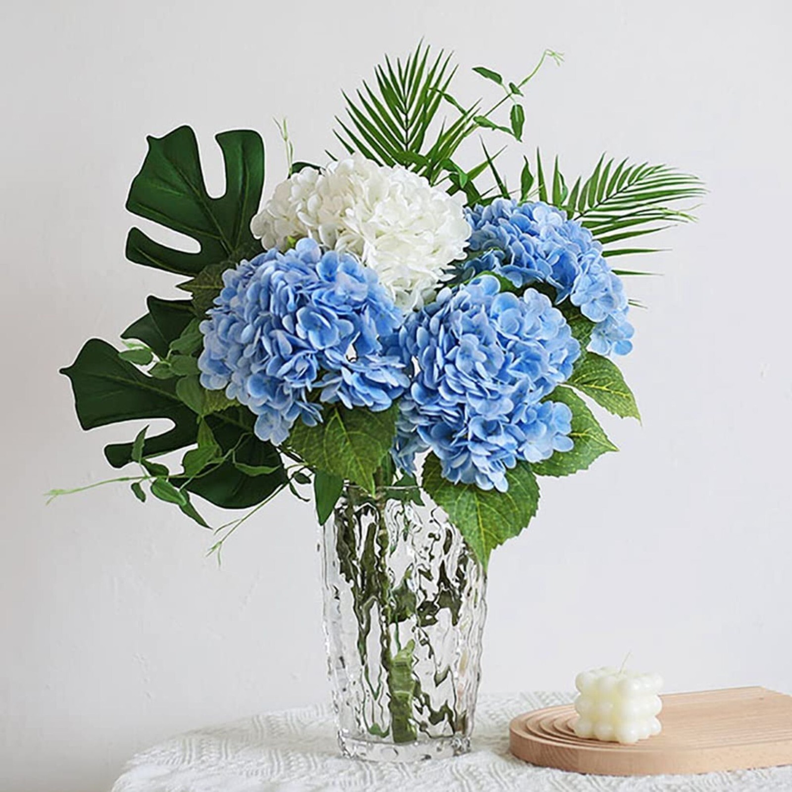 3pcs 25in Artificial Realistic Hydrangea Flowers 3D Real Touch 25in Extra Long