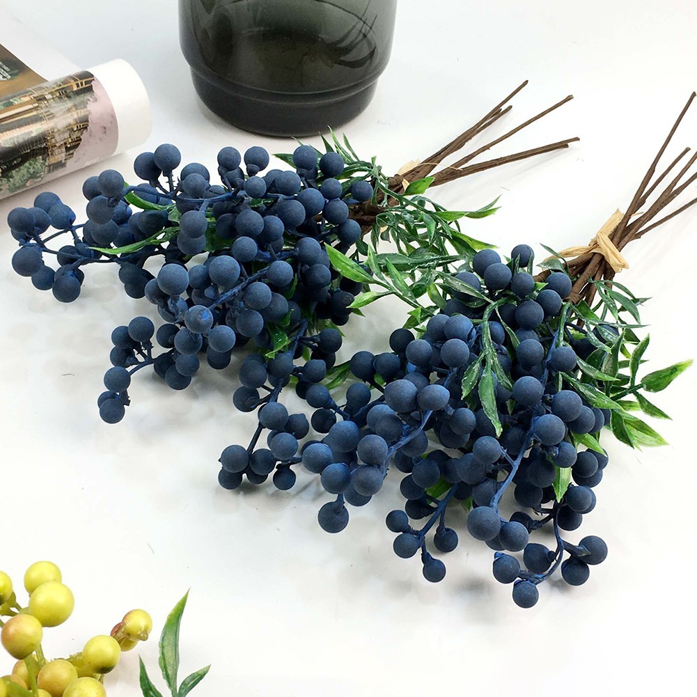 Artificial Blueberries Blueberry Stems Lightweight Design Multiple Uses