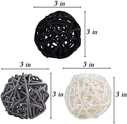 9 Pcs 3 Inch Wicker Balls Decorations, Rattan Balls Decorative for Home Decor DI
