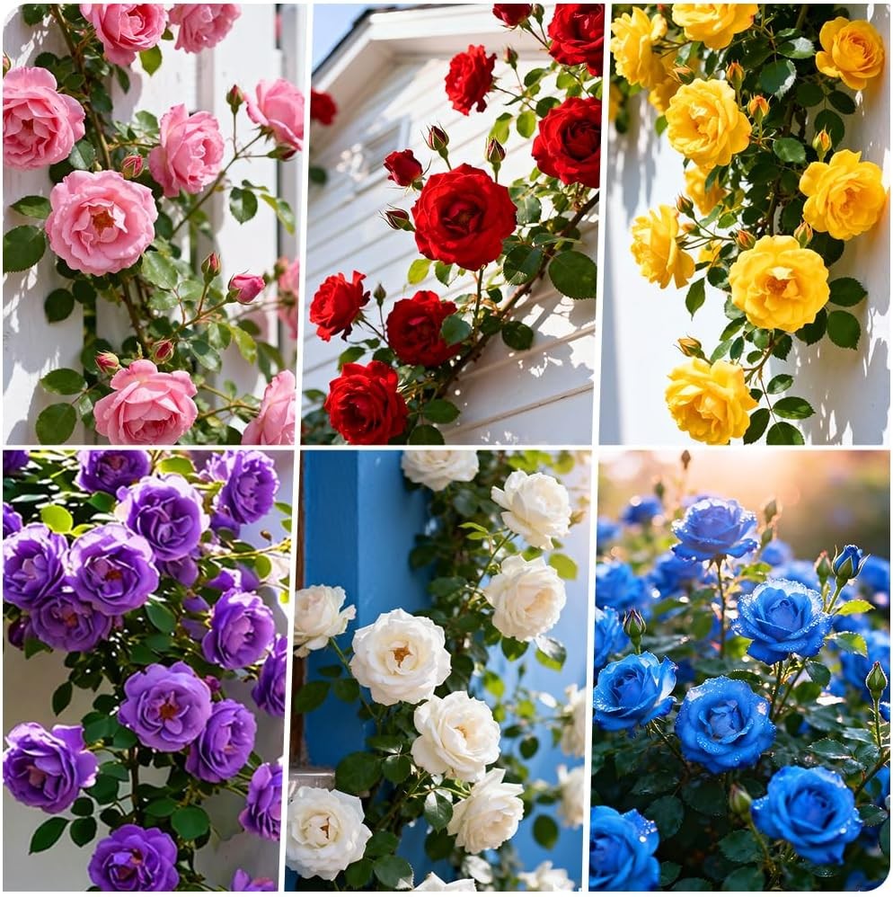 300+Climbing Rose Bush Seeds for Planting Outdoors-Perennial Flowering Plant for