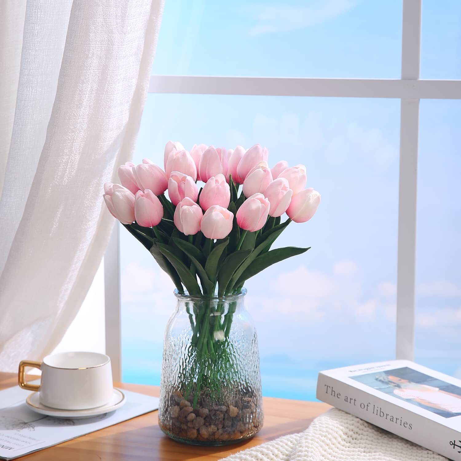 20× Artificial Tulips Flower Latex Real Touch Bridal Wedding Bouquet Home Decor
