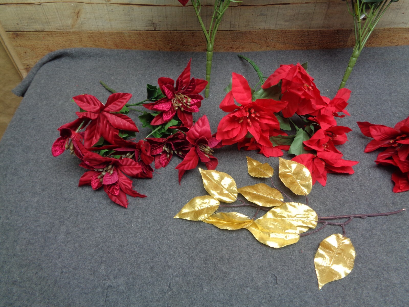 7- Poinsettia Artificial Silk Floral Stems