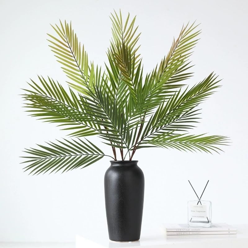 36 Inch Leaf Decor Artificial Green Palm LeavesFake Tropical Palm Leaves with…