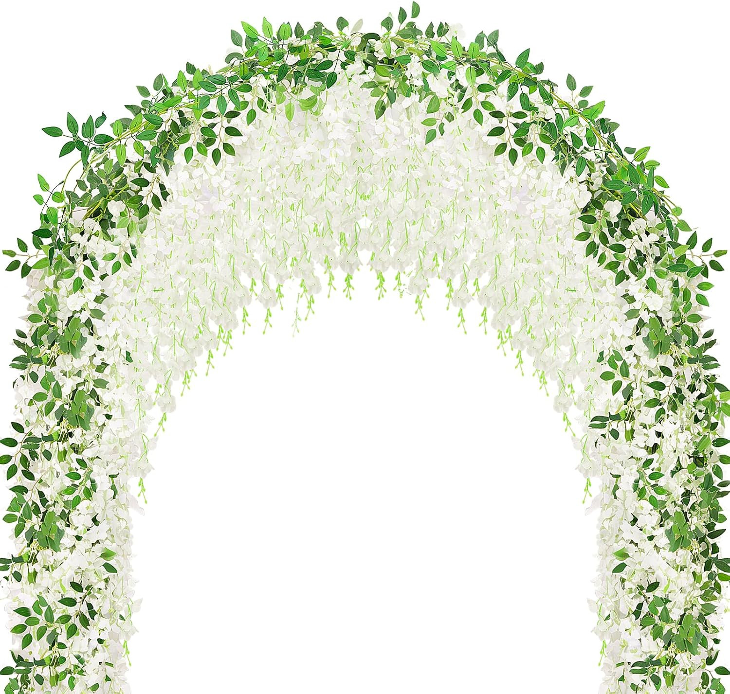 150 Branches Wisteria Hanging Flowers,10Pcs Total 60Ft White Wisteria Artificial