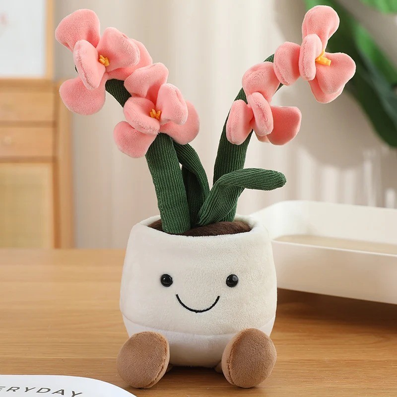 35cm Artificial Pink Flower Plush