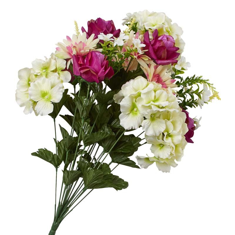 Factory Direct Craft Artificial Rose Hydrangea and Daisy Bush