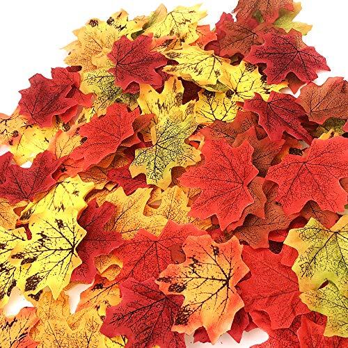 200 Pcs Artificial Maple Leaves Fall Decor Fake Leaves Faux Autumn Leaf for