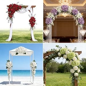 White Hydrangea Artificial Flowers Silk Fake Hydrangeas Faux Hydrangea Flowers