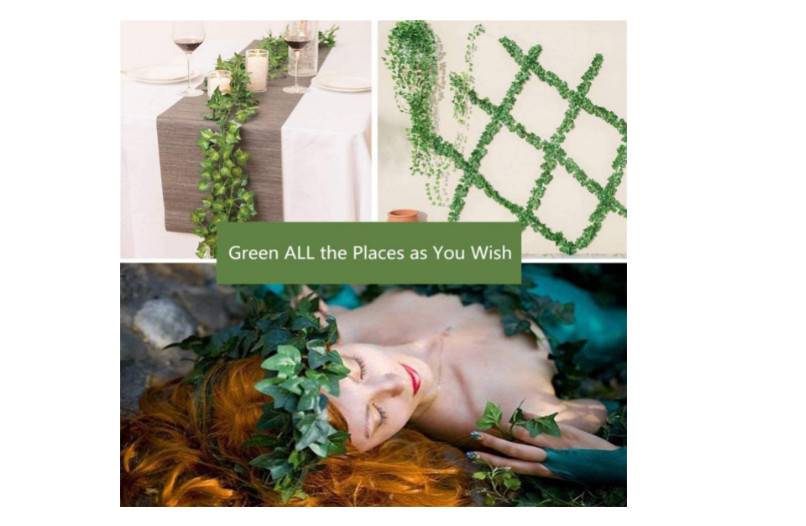 Fake Vines Decor 100 LED Room Light Garland Home Garden Ivy Wall Wedding 12 Pack