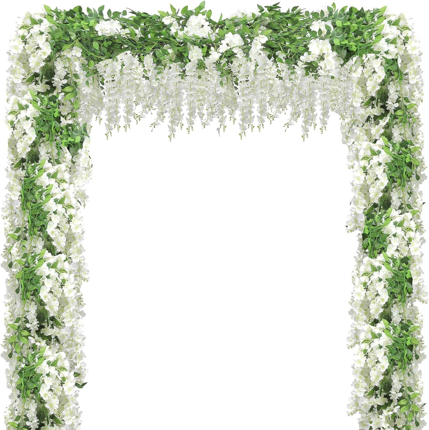 Wisteria Artificial Flower Garland,4Pcs Wisteria Hanging Flowers for Wedding Dec
