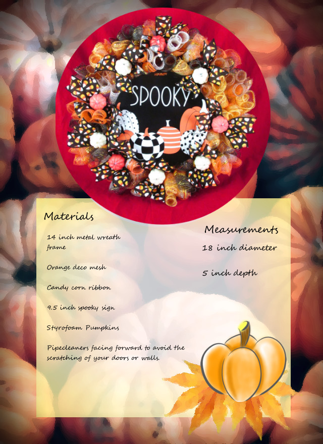 Woodland Cruffle Deco Mesh Halloween Candy Corn Ribbon Wreath