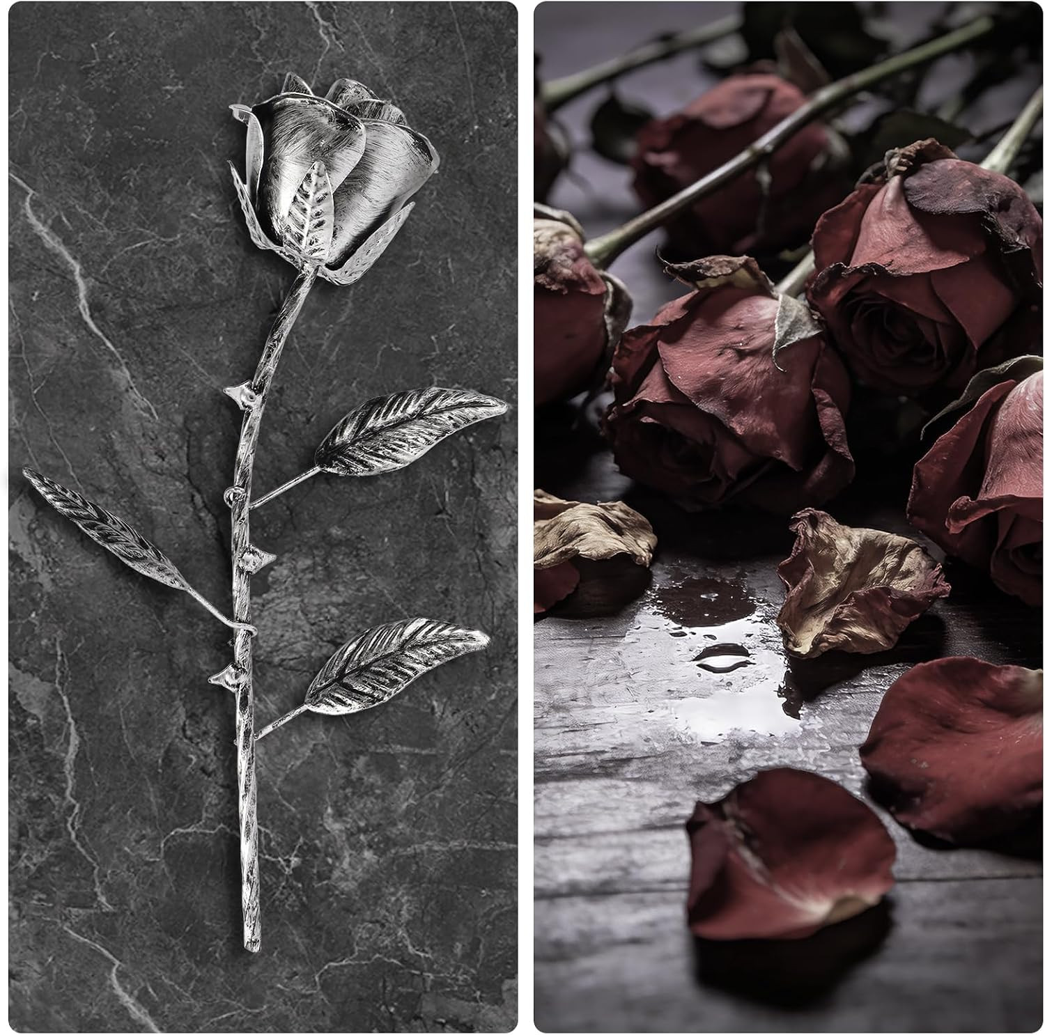 Everlasting Iron Rose Handmade Metal Flower 6Th for Her 6 Year Wedding