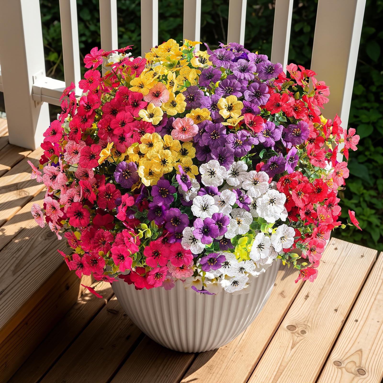 24 Bundles Artificial Flowers for Outdoor Indoor Garden Home Decoration, Look…