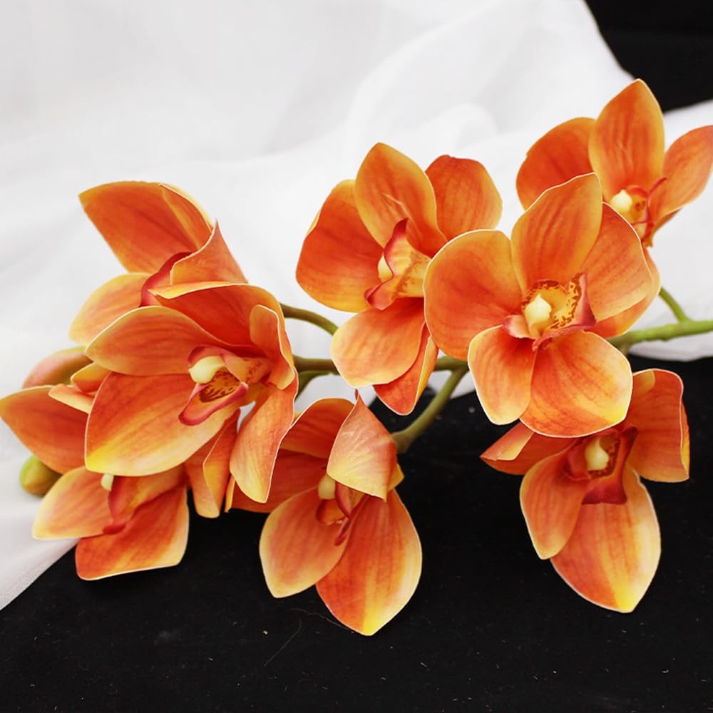 28.5inch Artificial Phalaenopsis Flowers 2 Bunch 10 Large Petals Orchids Fake…