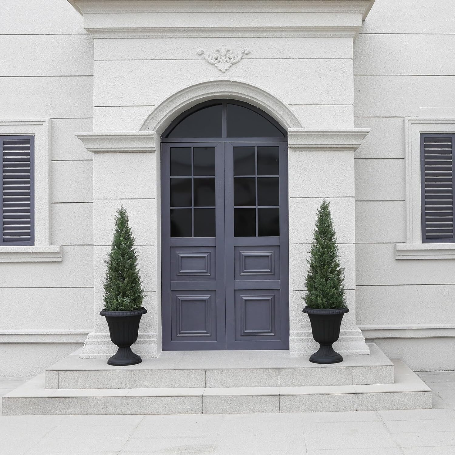 Set of 2 – 4FT Artificial Cedar Topiary Trees for -Round Outdoor Elegance