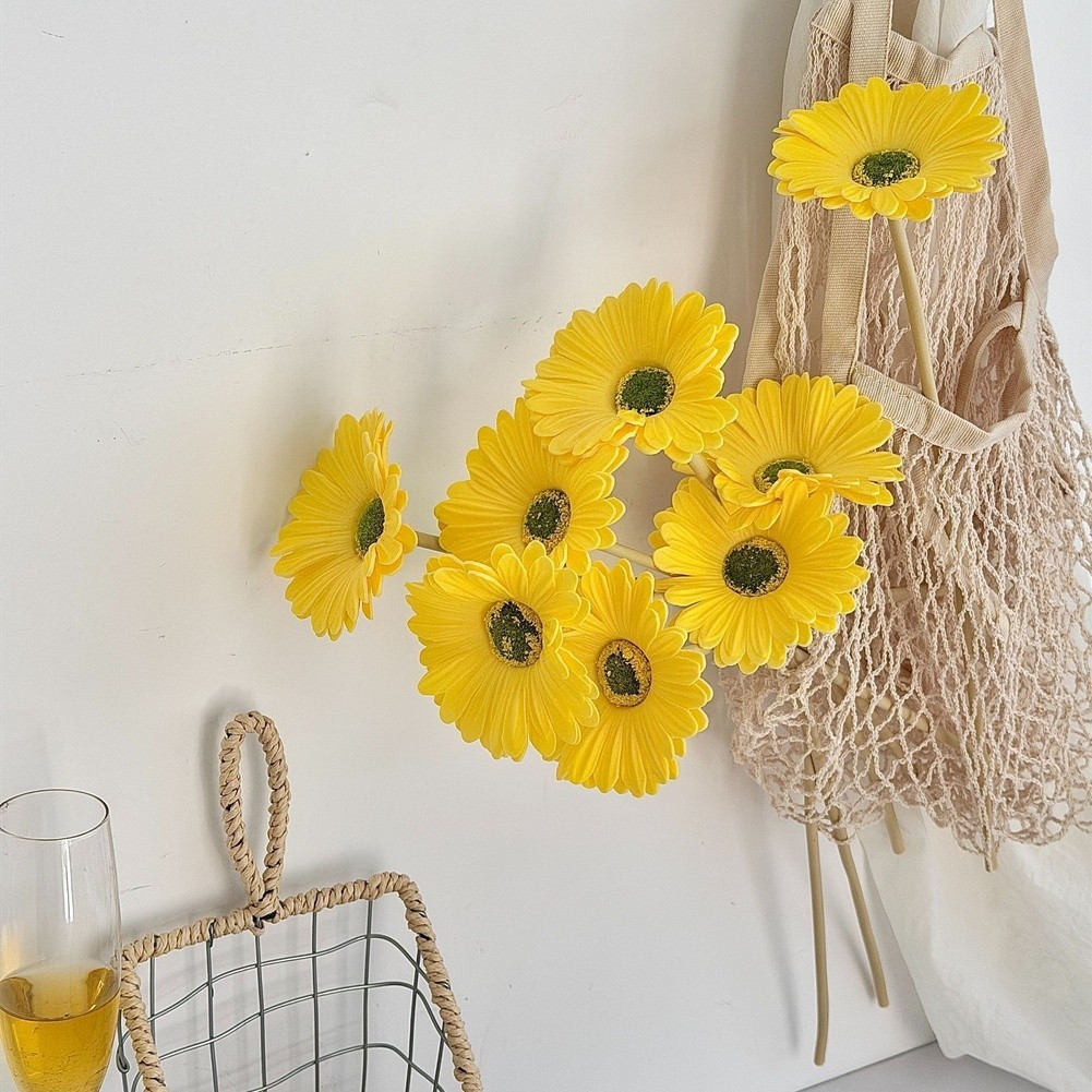 Realistic PU Gerbera Daisy Artificial Flowers for Home For Wedding Decor
