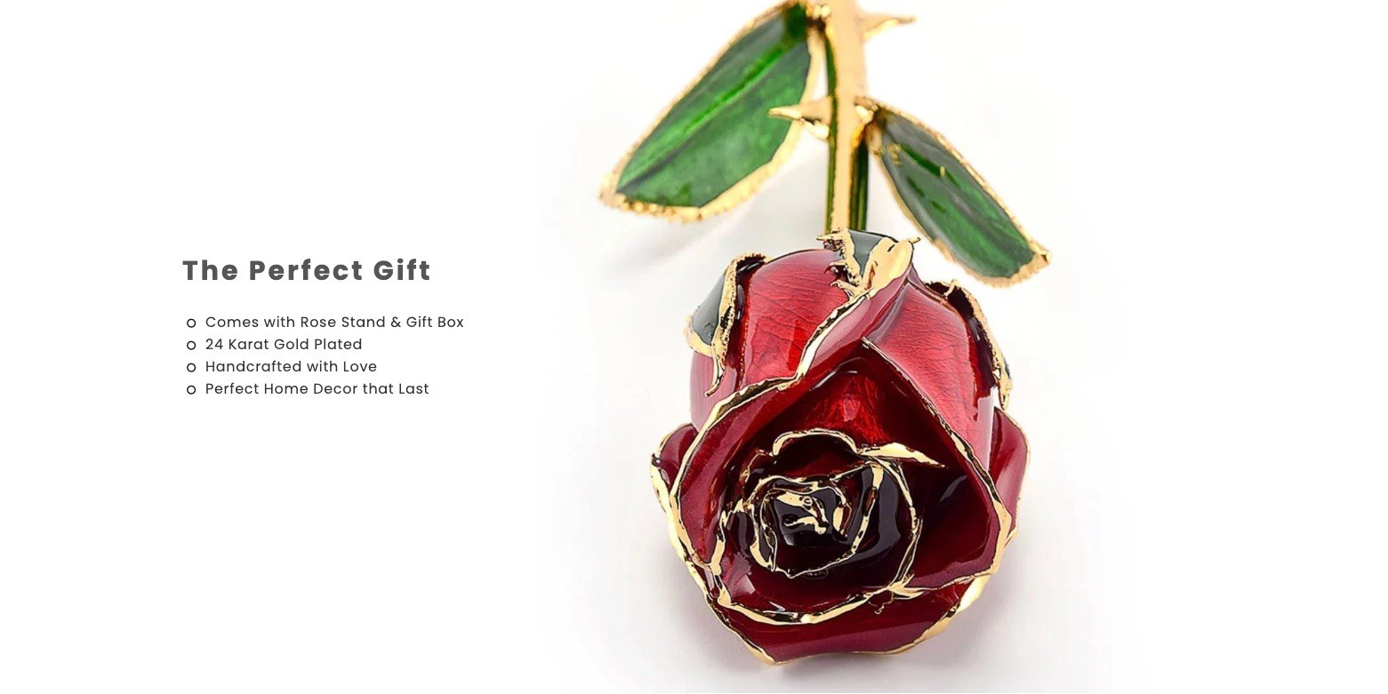 Eternal Love – Real Rose Dipped in 24K Gold ~ Fuchsia