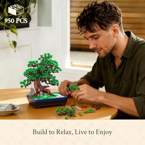 Wise Block Bonsai Tree Building Set, 950 pcs Pine Building Blocks, Model 1