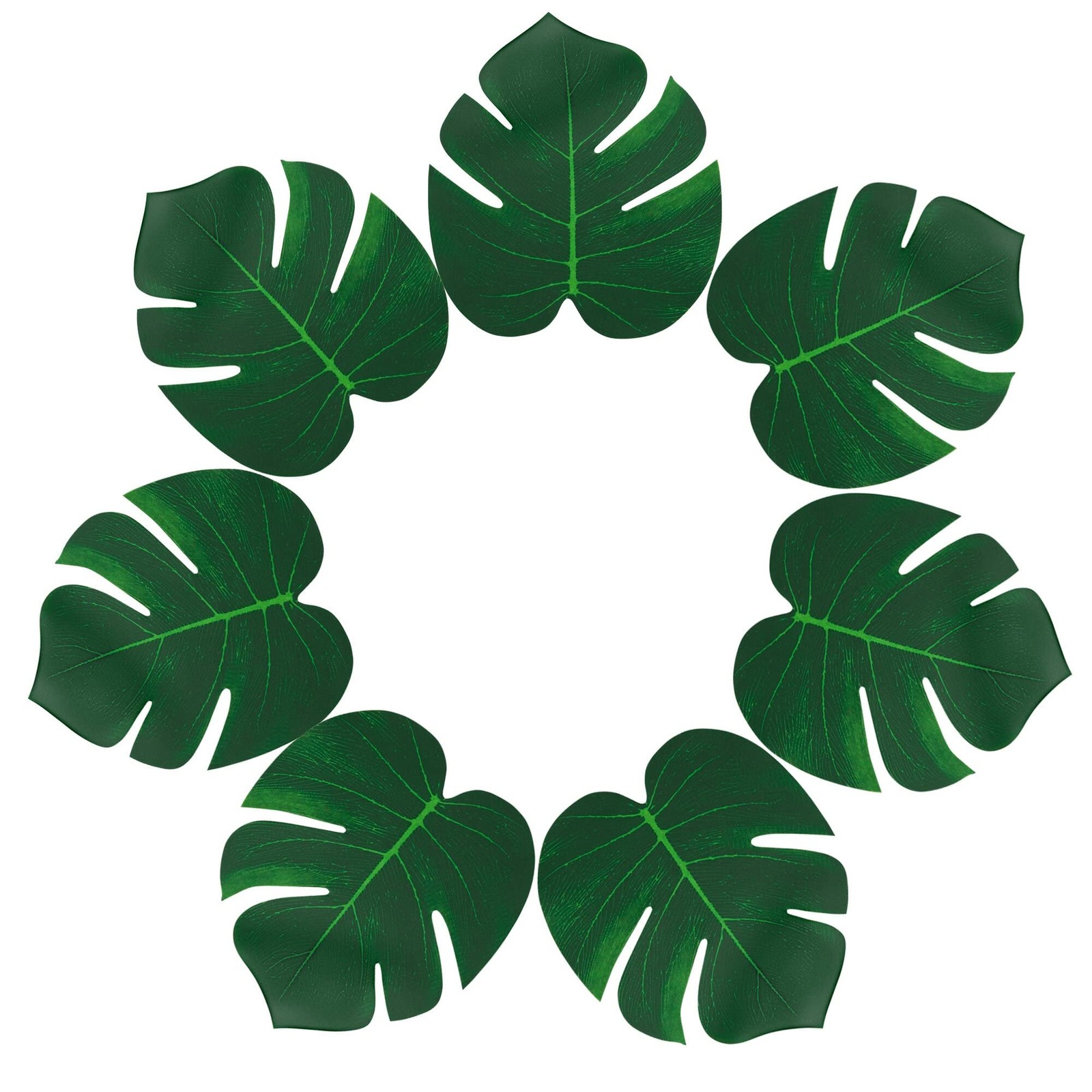 8.3” Artificial Medium Palm Leaves,50 PCS Fake Tropical Monstera Faux Palm L…