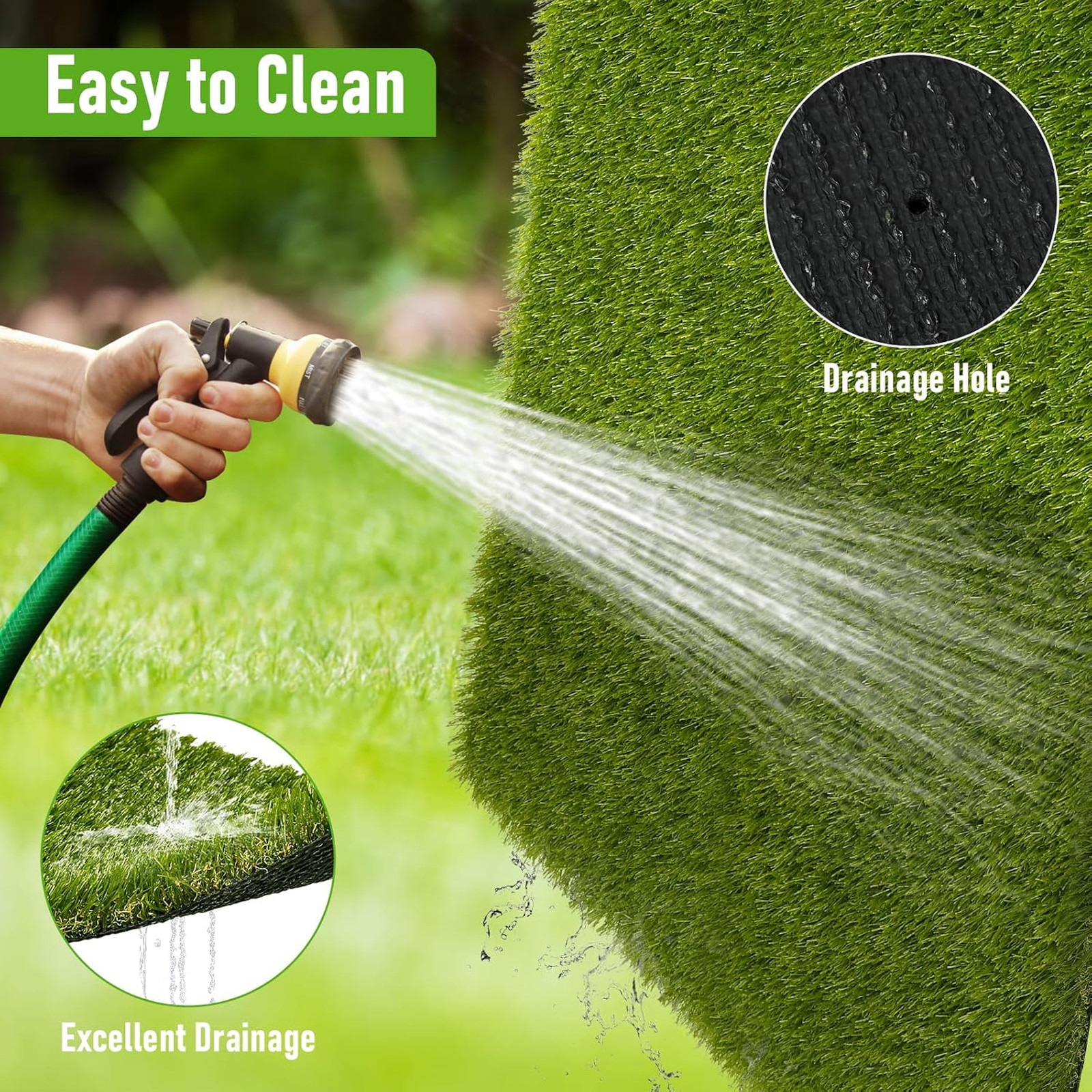 Artificial Grass Outdoor, 5×10 Ft Realistic Artificial Turf Grass Rug, Large