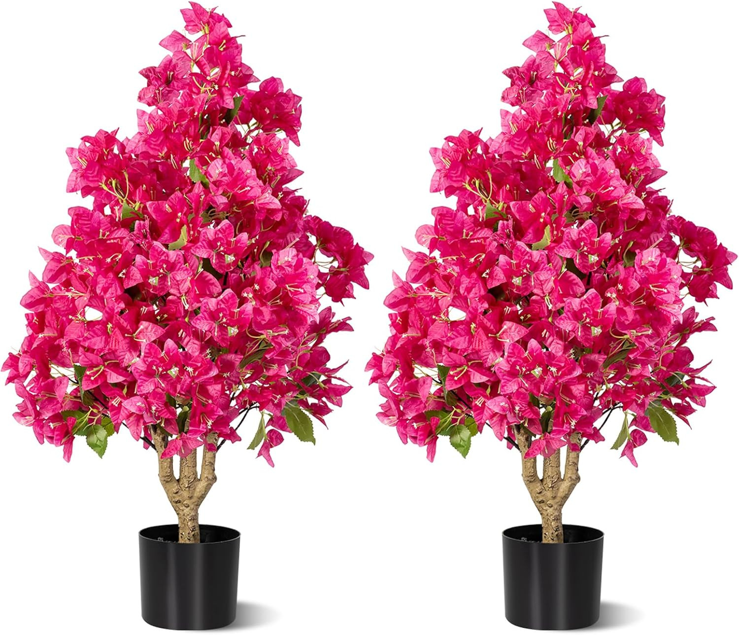 2Pack Faux Bougainvillea Trees – UV Resistant Silk Floral Decor for Outdoors