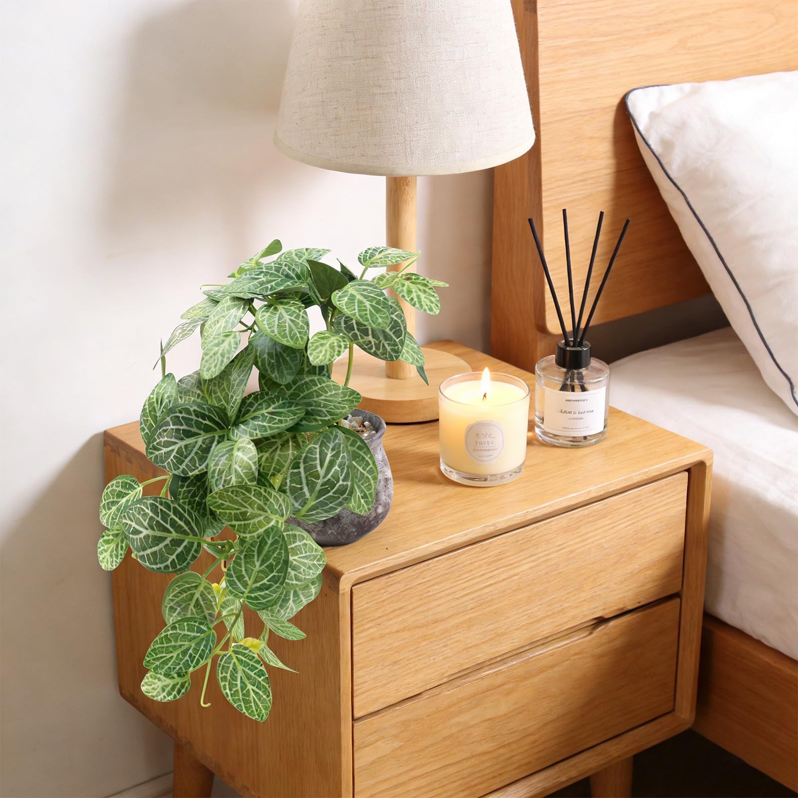 2 Pcs Small Artificial Green Plants, Indoor Fake Greenery Plants Table DIY Fa…