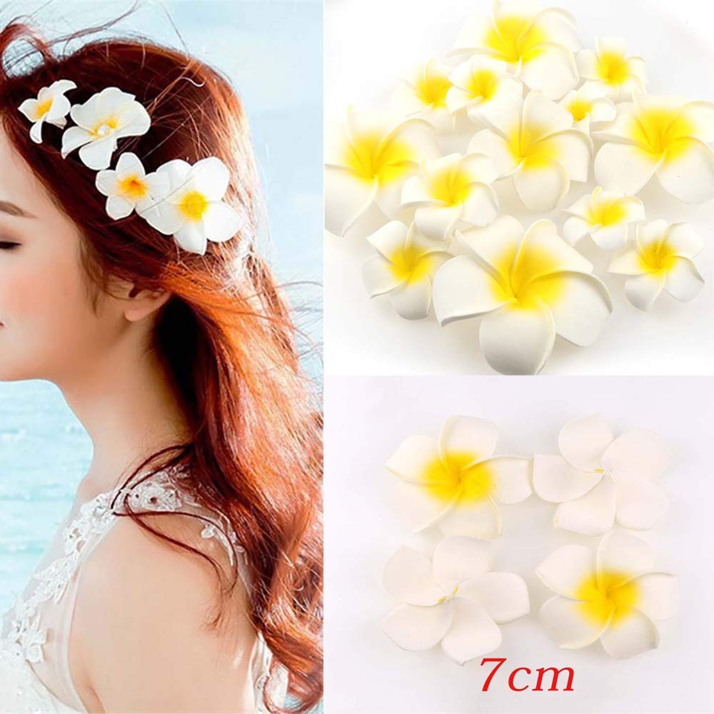 50 Pcs Frangipani Decorative Flower Artificial Foam Plumeria Flowers for DIY …