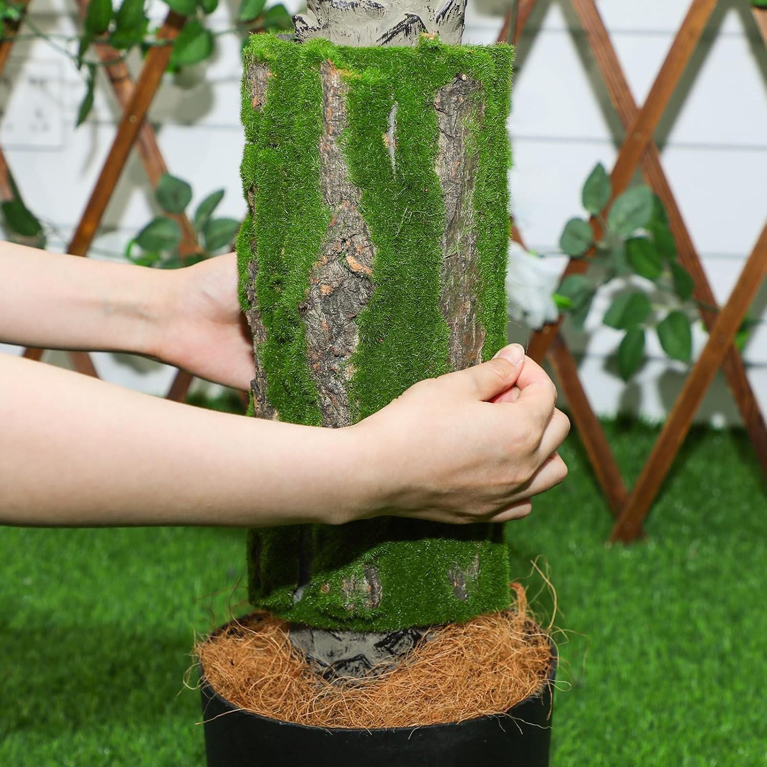 Artificial Moss Bark 11.8 X 11.8 Inches Tree Plants Bark DIY for Tree Collar Sew