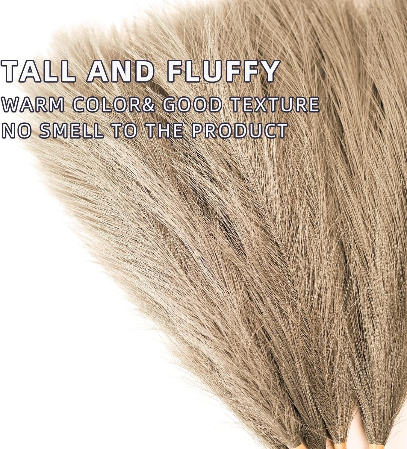 Faux Pampas Grass, 18″/45cm Artificial Pampas Grass Fluffy 6 Stem pompous Gra…
