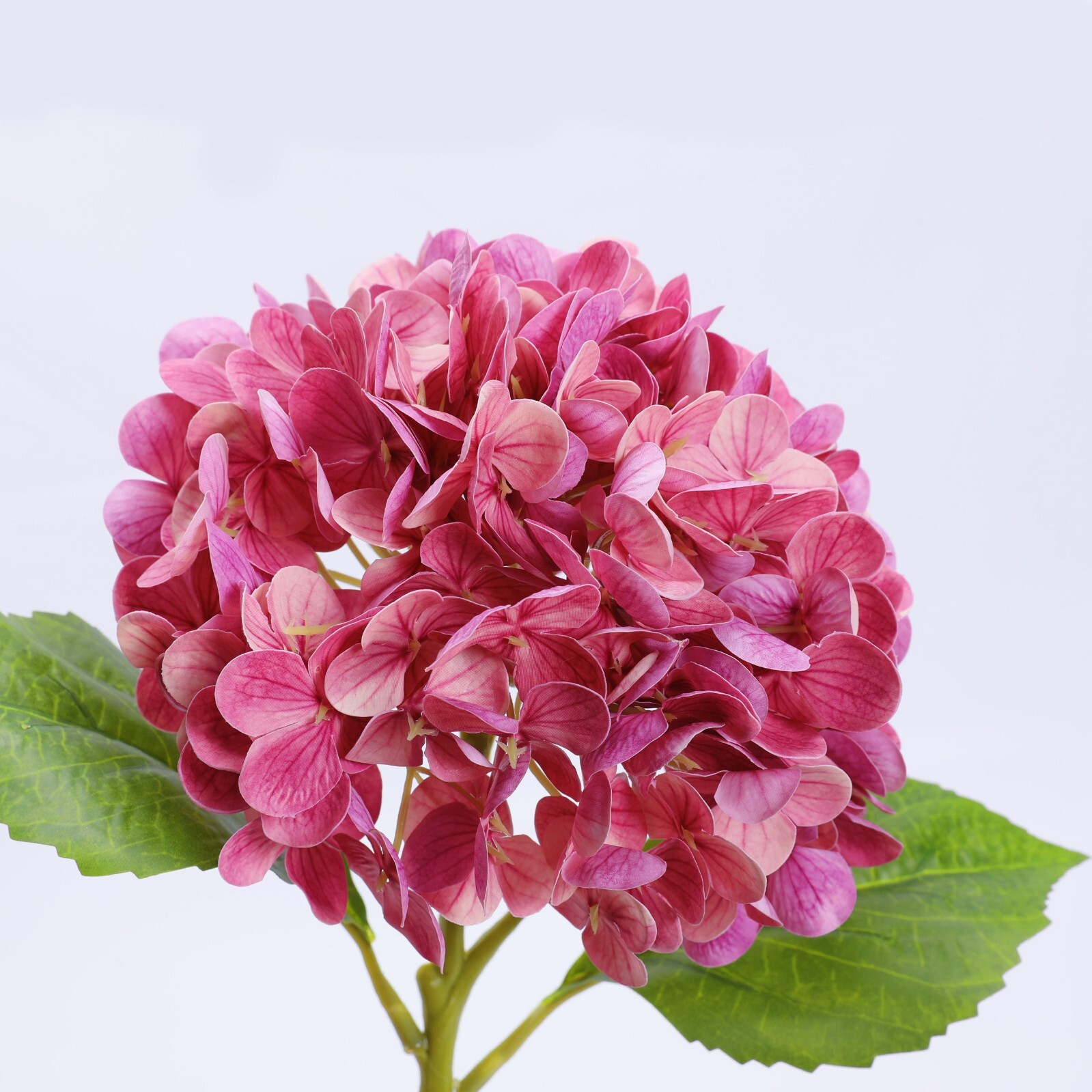 3Pcs Artificial Hydrangea Moisturized Long Stem Fully Blooming Flowers Home Deco