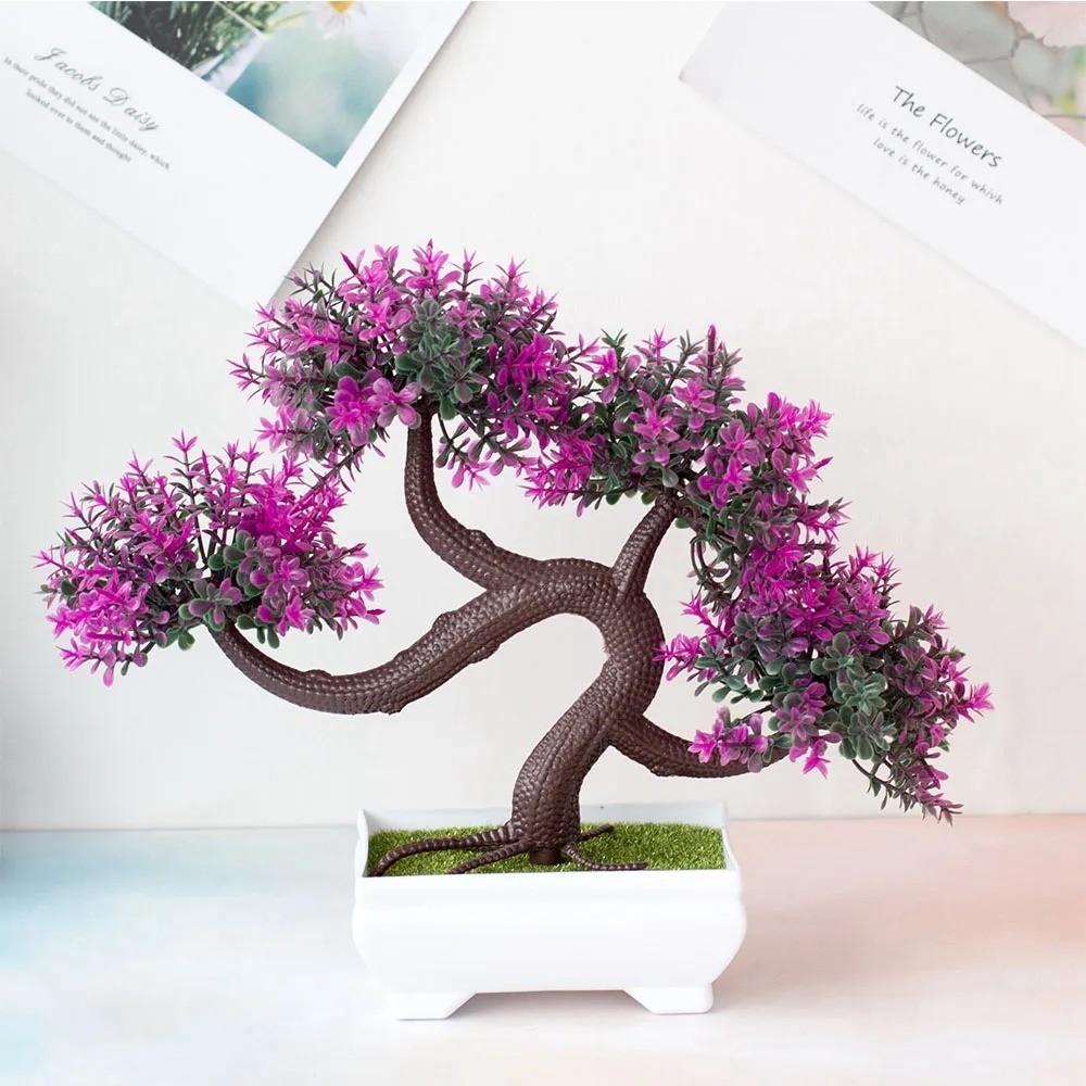 Artificial Potted Bonsai Tree Fake Plant Desktop Home Office Table Decor