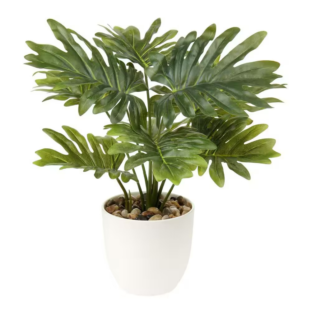18 In. Fake Potted Plant with White Pot
