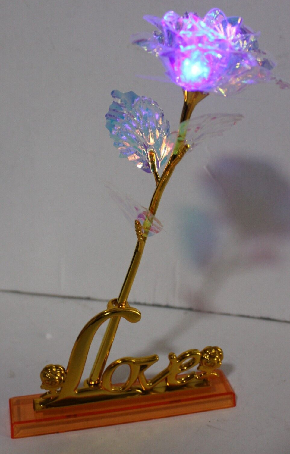 Mothers Day Light Up Rose Flower in Love Stand Great Gift Valentines Anniversary