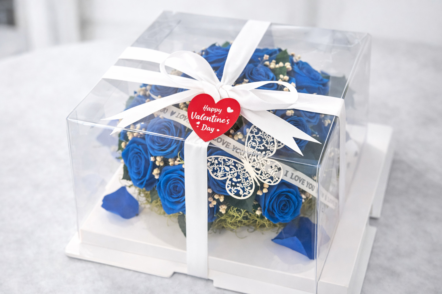 Real Preserved Blue Roses, Last 2–3 Years, Romantic Gift Box, Valentine’s Day