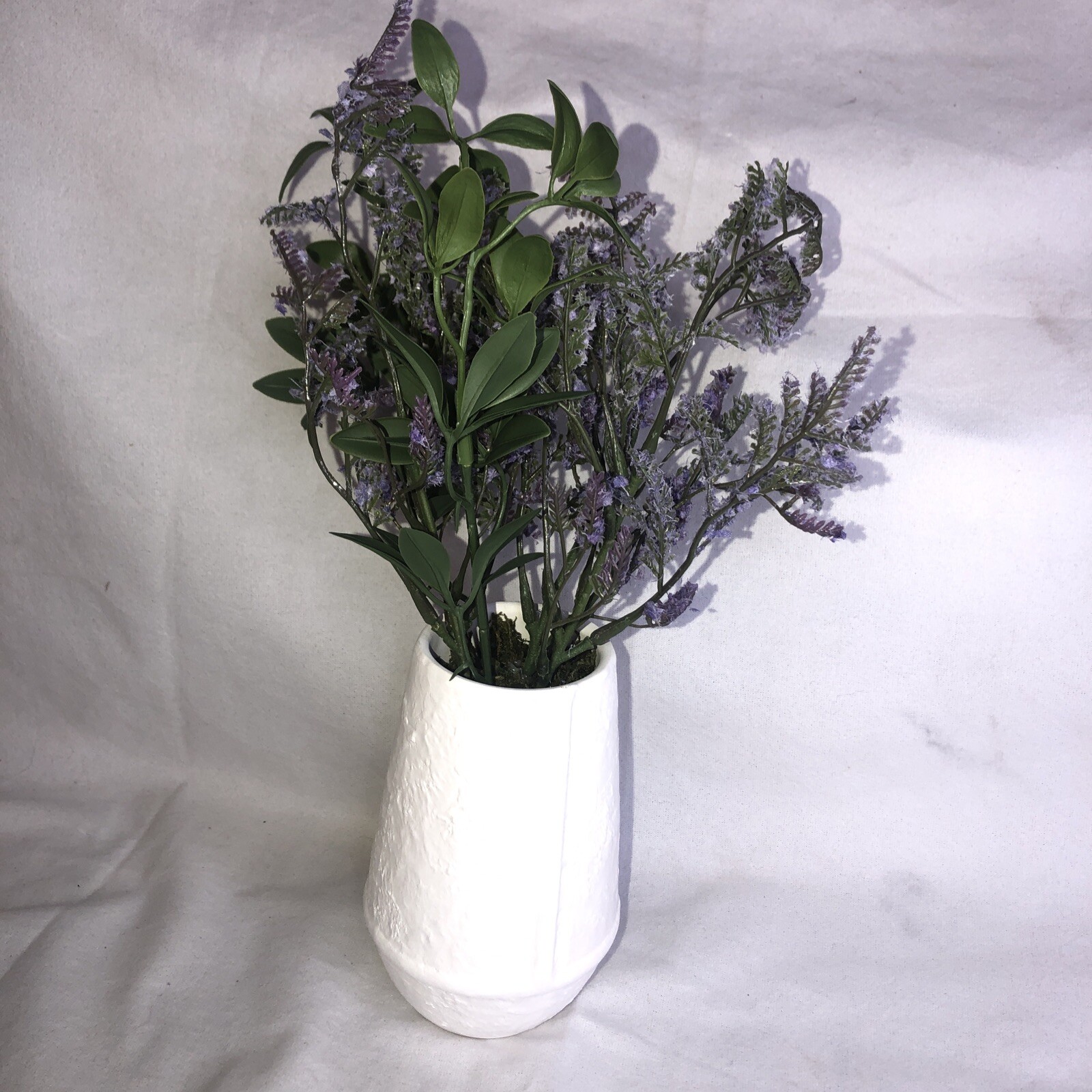 Target Tabletop Arrangement White Ceramic Faux Lavender Plant Decor CUTE! NEW!!