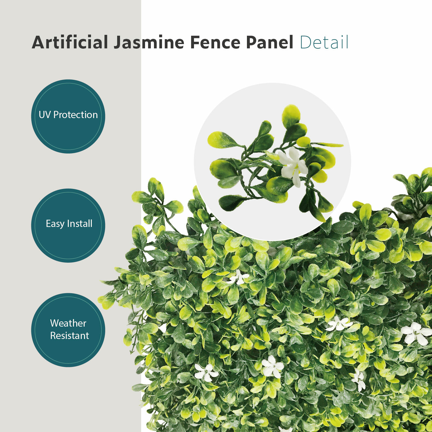 12 pc 20×20″ Artificial Faux Jasmine Leaf Privacy Fence Screen Decor Panel Hedge