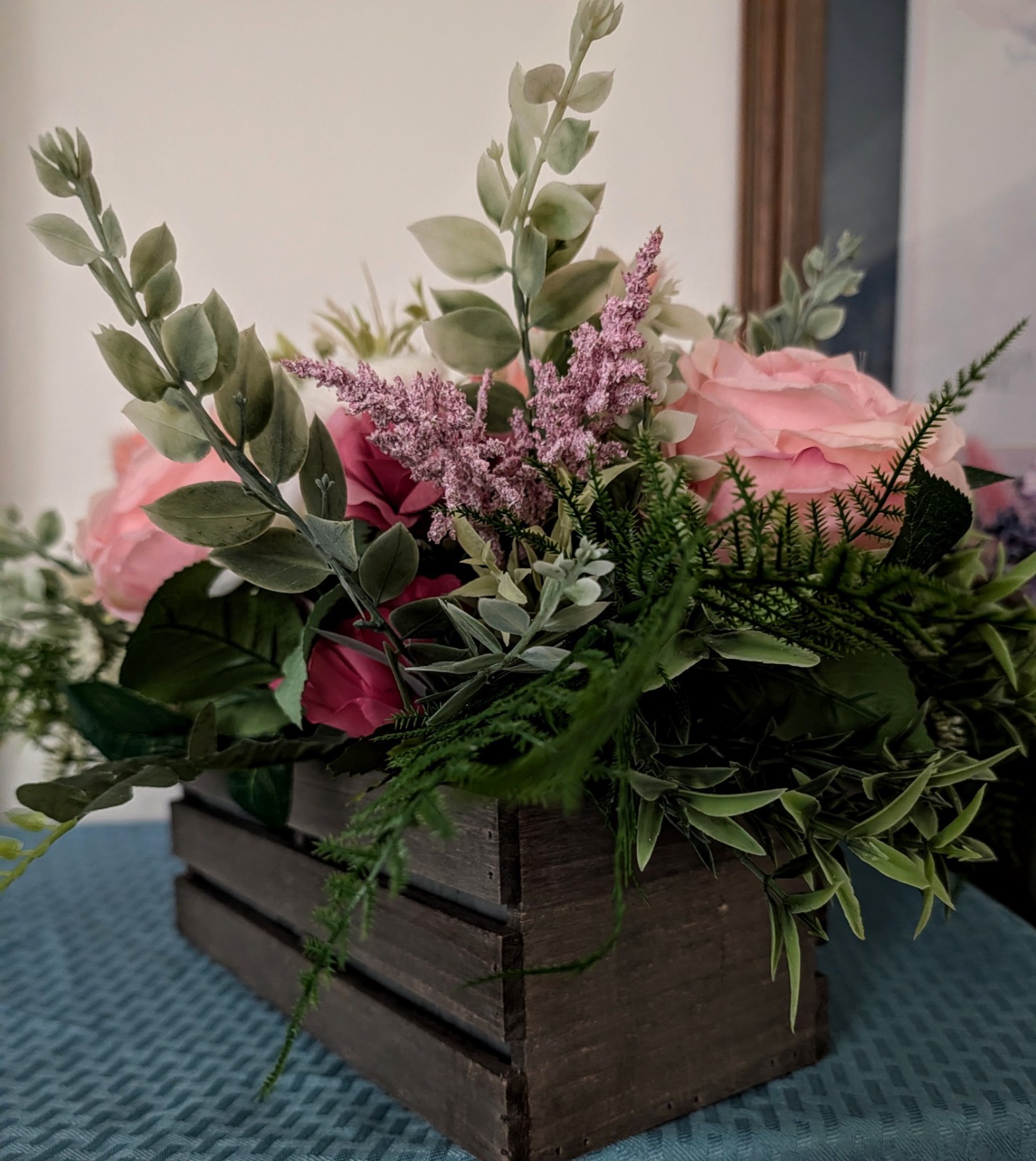 Large Rustic Peony Bouquet in Wood Crate – Country Charm