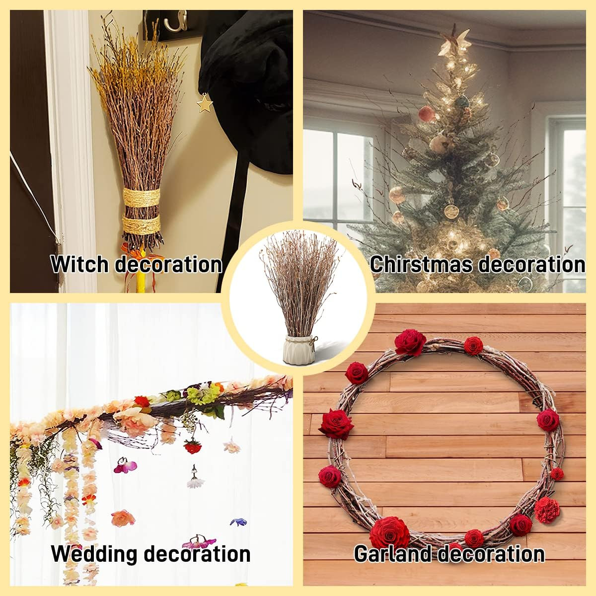 200pcs Birch Twigs 100% Natural Birch Branches for Decorating DIY Crafts Flow…