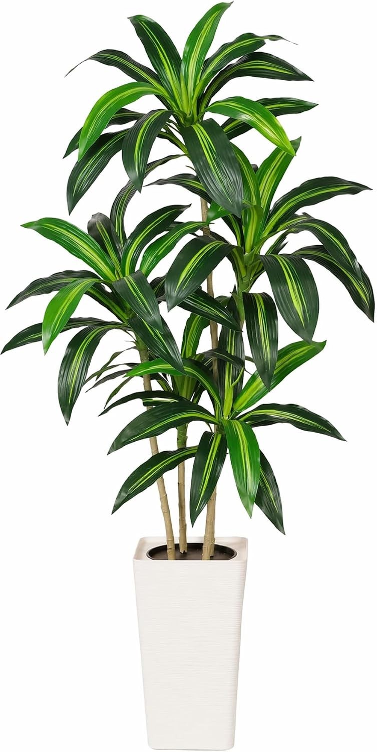 5FT Artificial Dracaena Plant Indoor – Tall Artificial Indoor Tree in Pot,