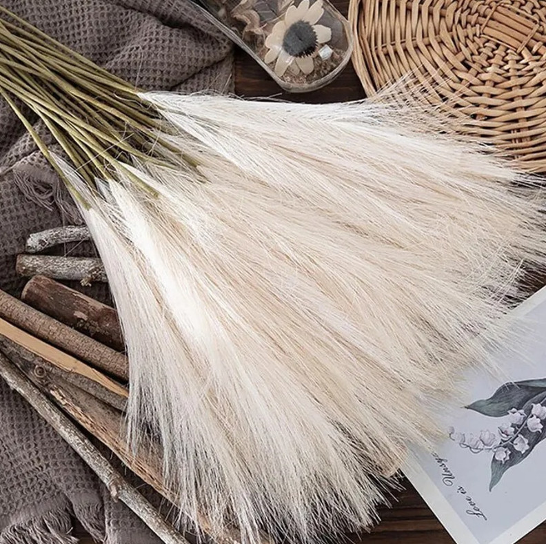 10pcs Artificial Reed Bouquet Boho Pampas Grass Home Decor Set – NEW
