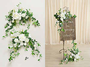 Ling’s Moment 2pcs Wedding Flowers Garland Artificial Floral Swag Arch