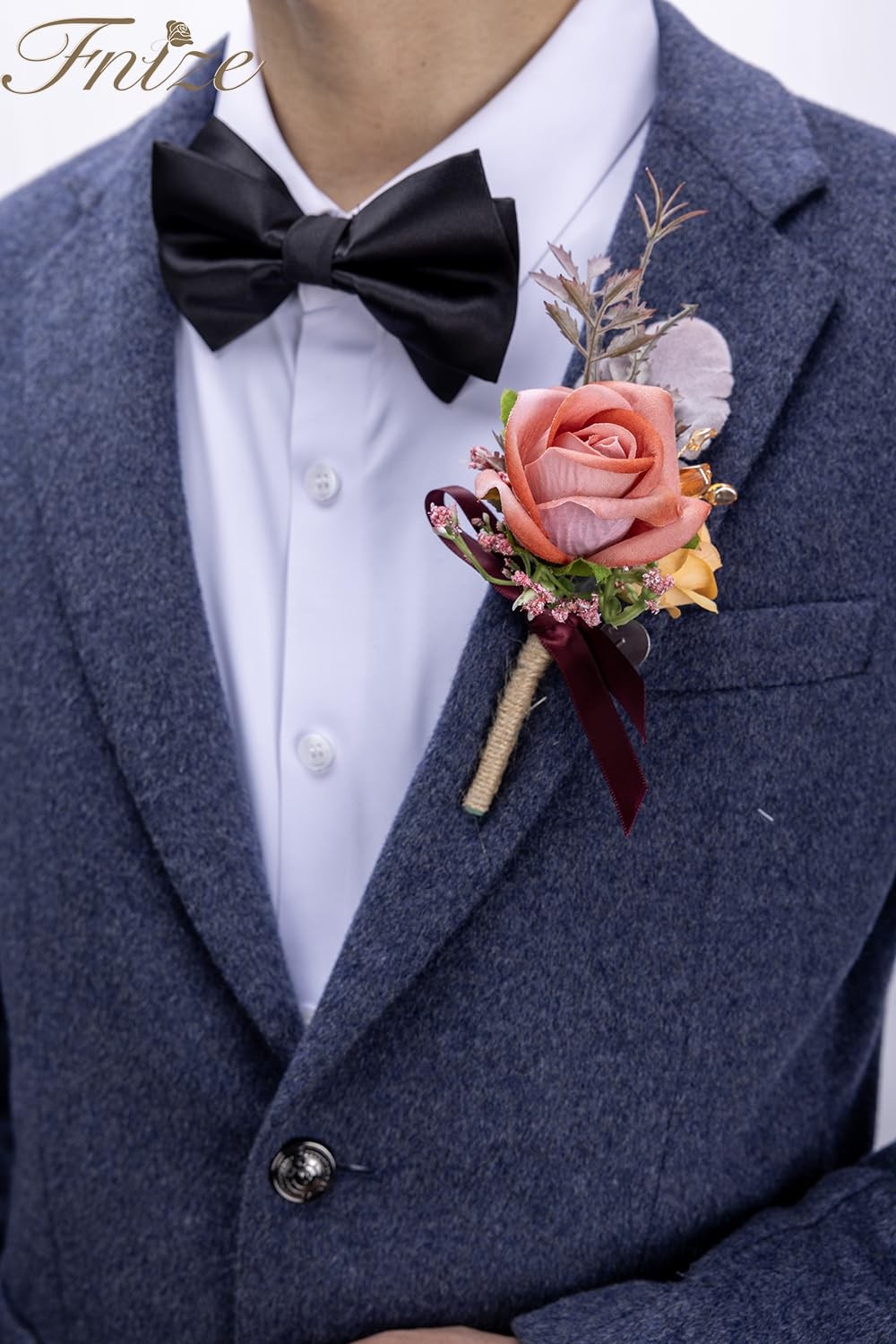 1 Set Orange Pink Corsage Boutonniere Artificial Rose Wrist Flower Wedding