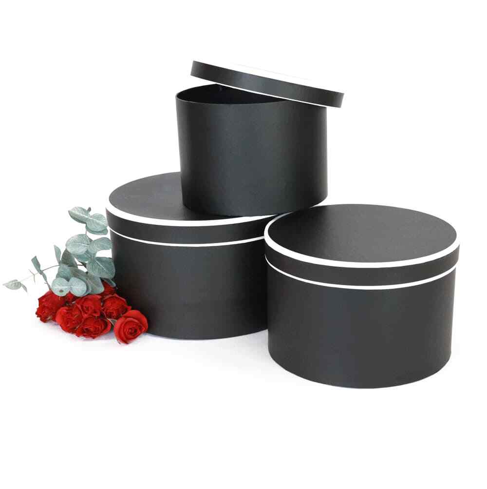 Surprise Round Flower Gift Box – Set of 3, for Luxury Flower Arrangements | W738