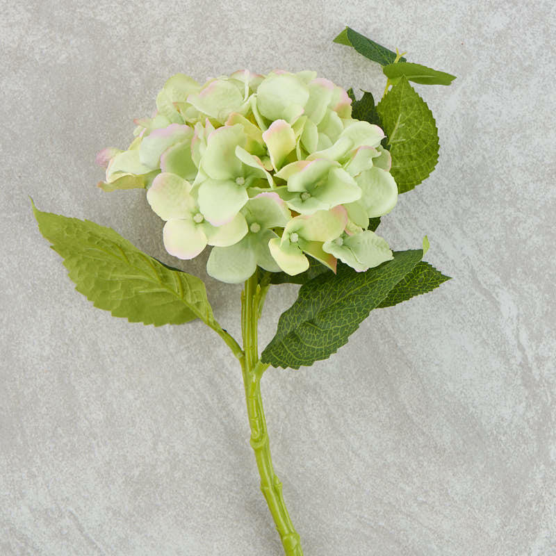 Factory Direct Craft 15 Inch Light Green and Pink Artificial Floral Hydrang